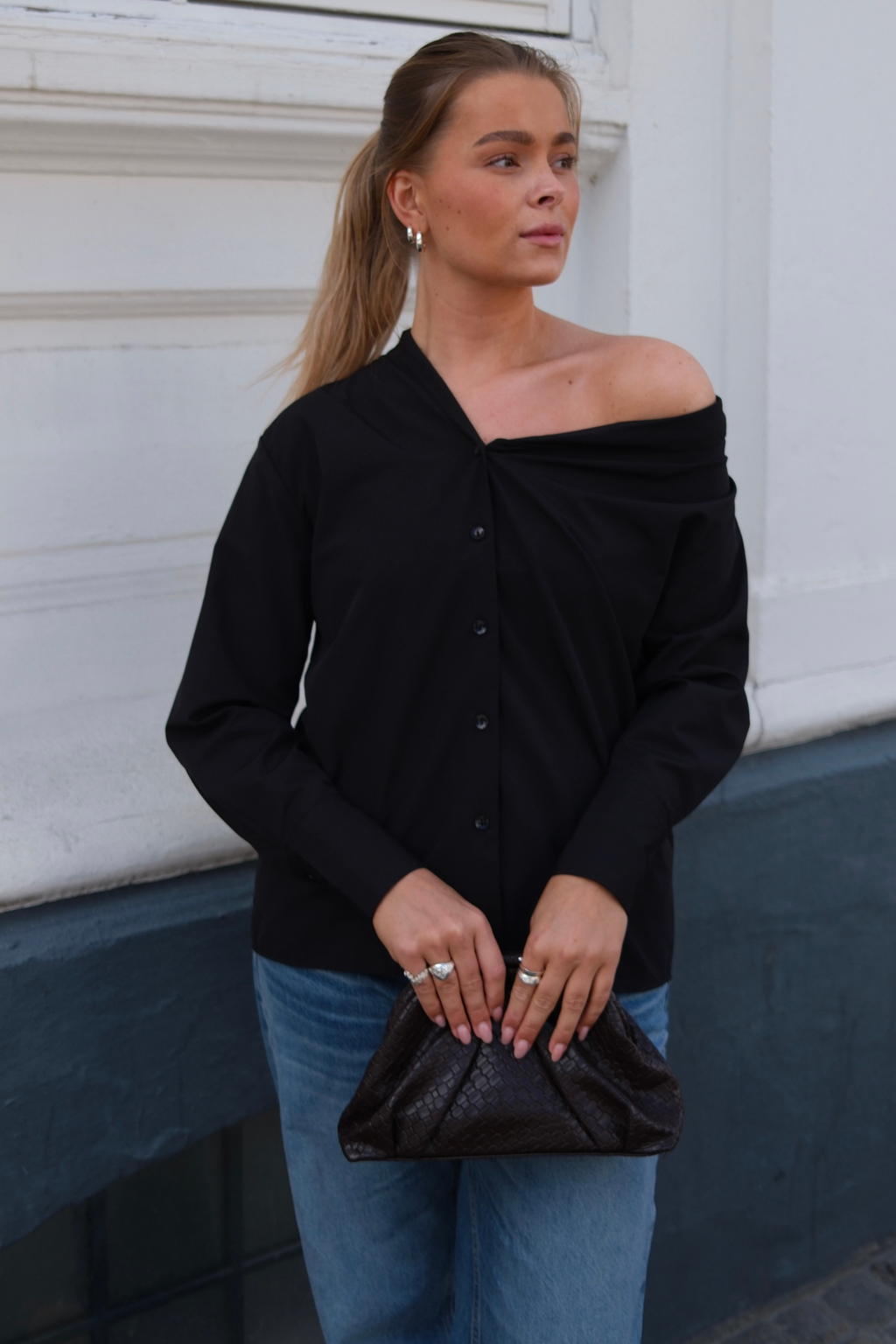 Serena Oversized Skjorte - Sort