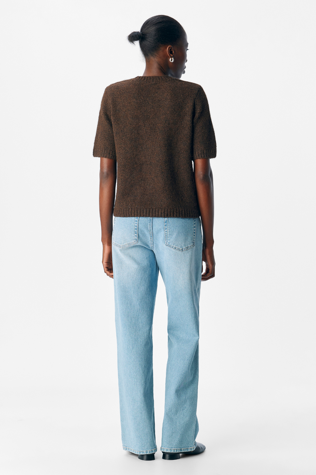 Aggia Kortærmet Strik Pullover - Sælbrun