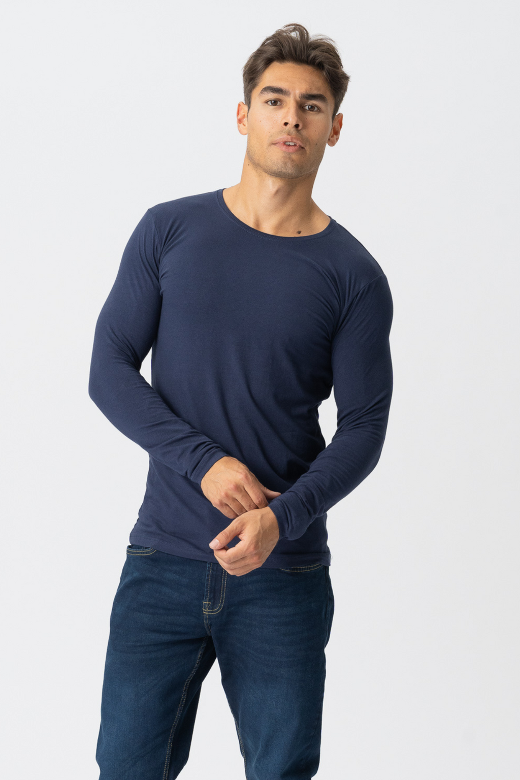 Langærmet Muscle T-shirt - Navy