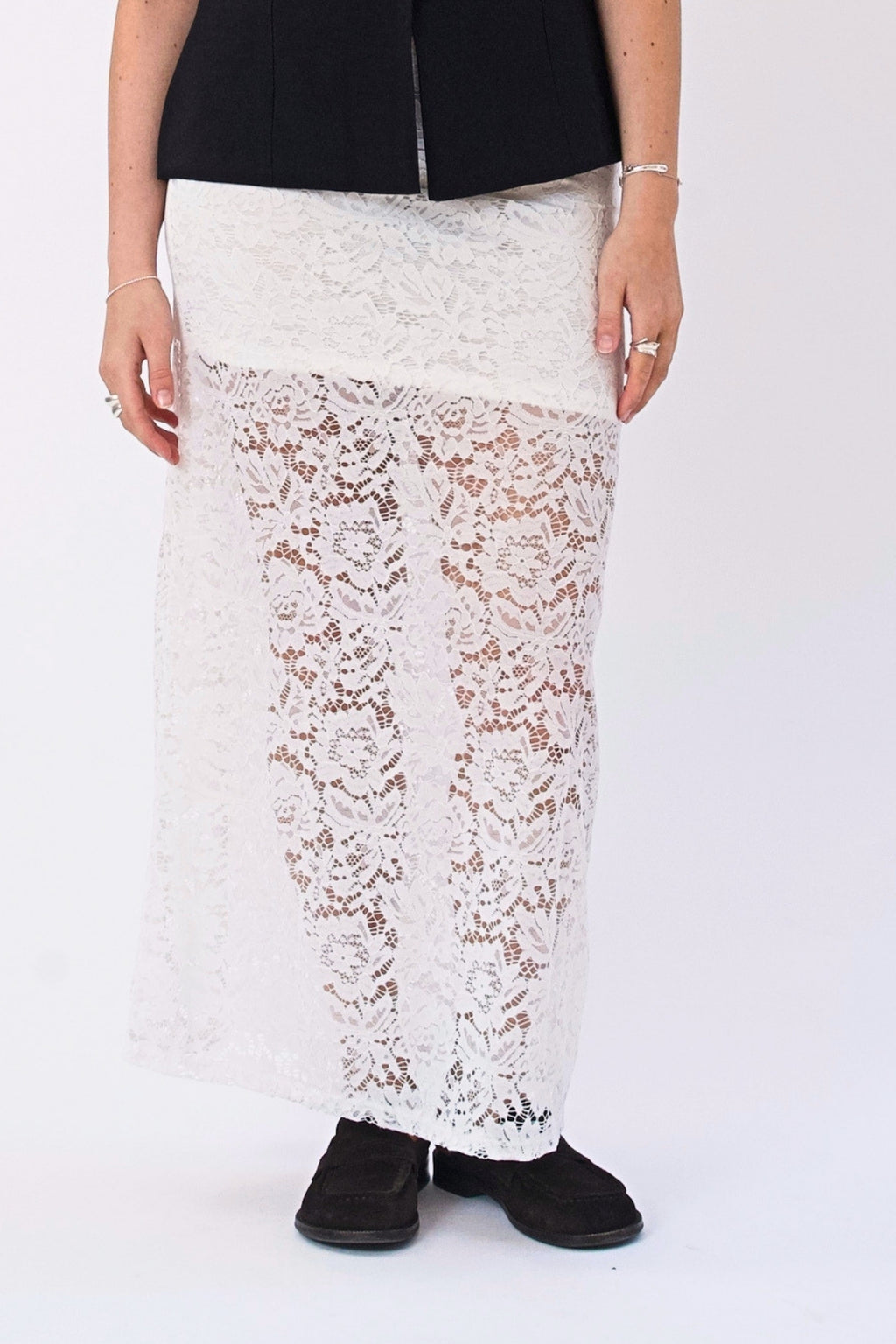 Amara Lace Maxi Skirt - Hvid