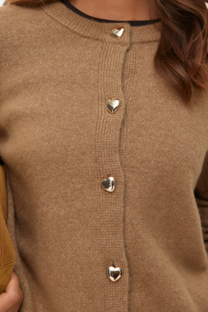 Fiona Kort Knapcardigan - Silver Mink Melange