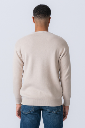 Crewneck Knit Sweater - Lys Beige