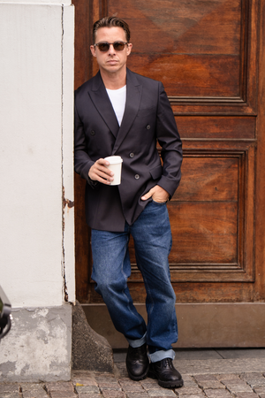 Premium Dobbelttradet Blazer - Sort