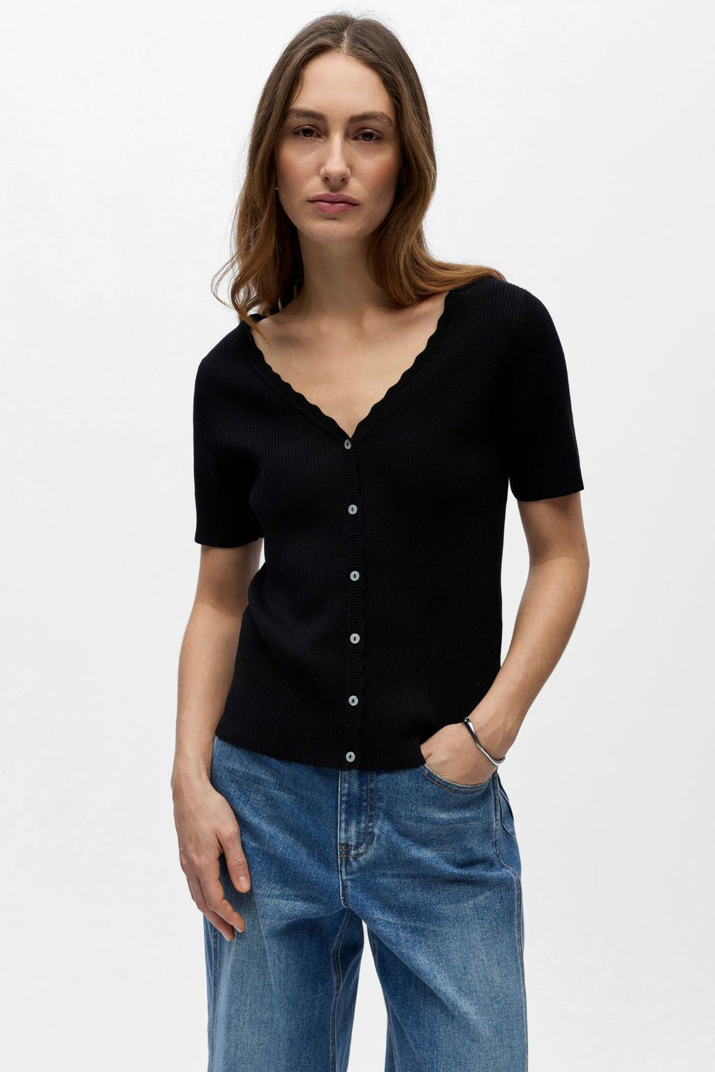 Kelly Re V-Neck Cardigan - Sort