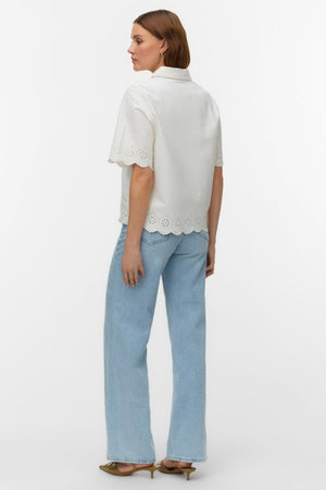 Lysa Color Brod Skjorte - Bright White