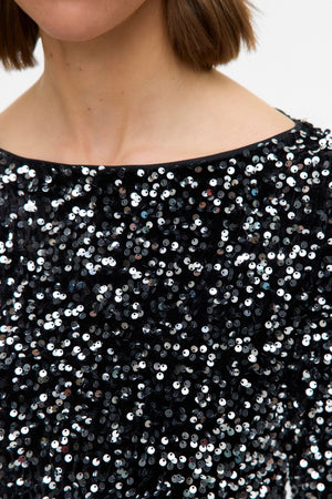 Bella Kort Kjole - Sort Sølv