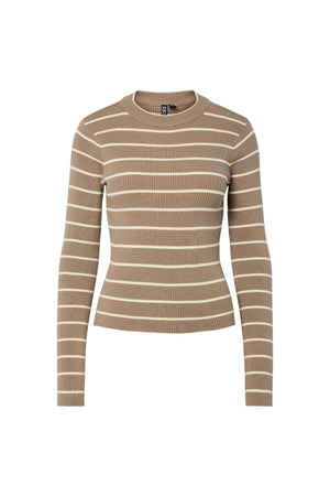 Mira New O-Neck Knit - Greige/Birk