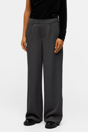 Lisa Wide Pant - Medium Grå Melange