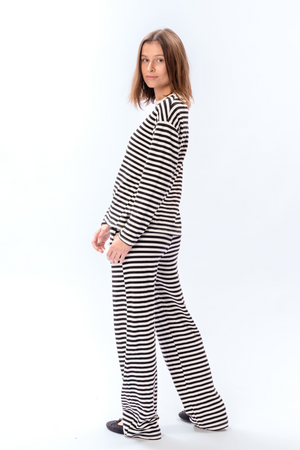 Stribet Trøje - Sort