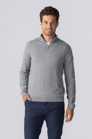 Pullover Half Zip - Grå Melange