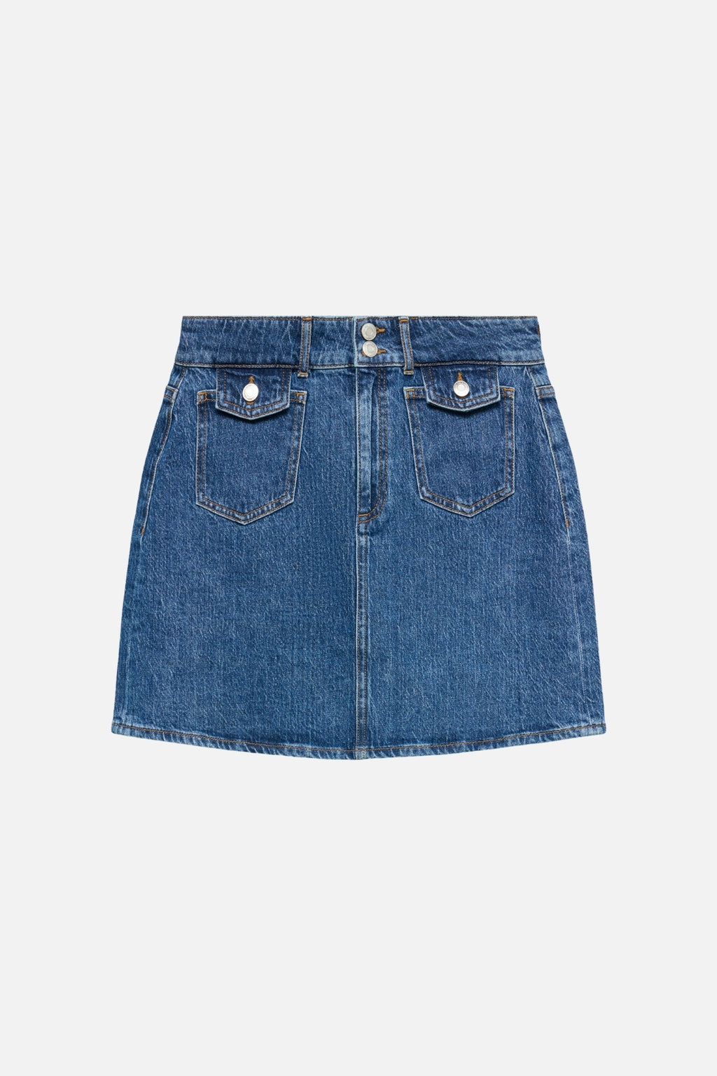 Tessa Pocket Short Skirt - Medium Blue Denim