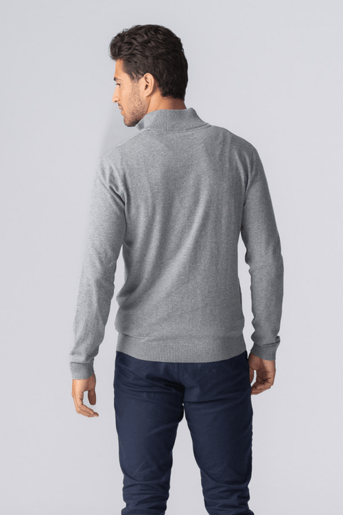 Pullover Half Zip - Grå Melange (C.D)