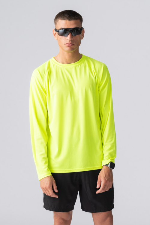 Langærmet Trænings T-shirt - Neon Gul