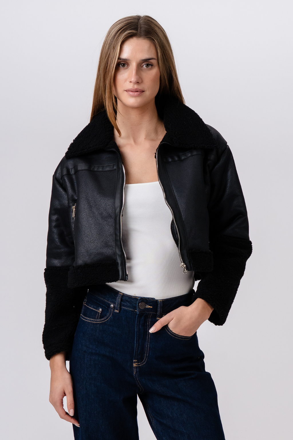 Daisy Shearling Jakke - Sort/Sort