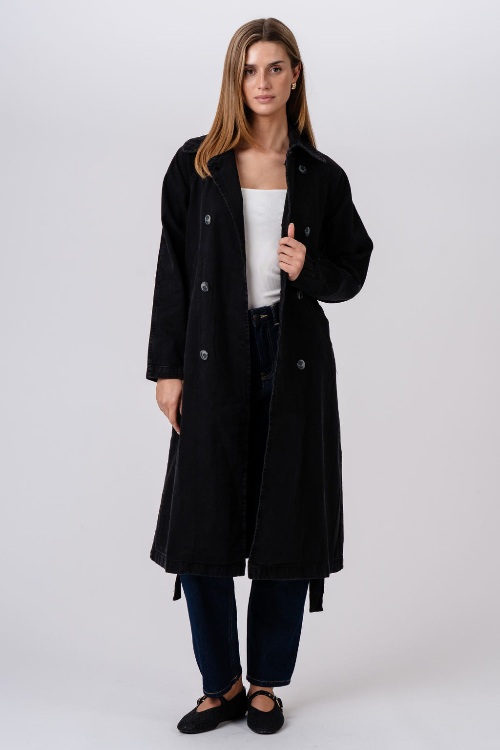 Denim Trenchcoat - Antracit
