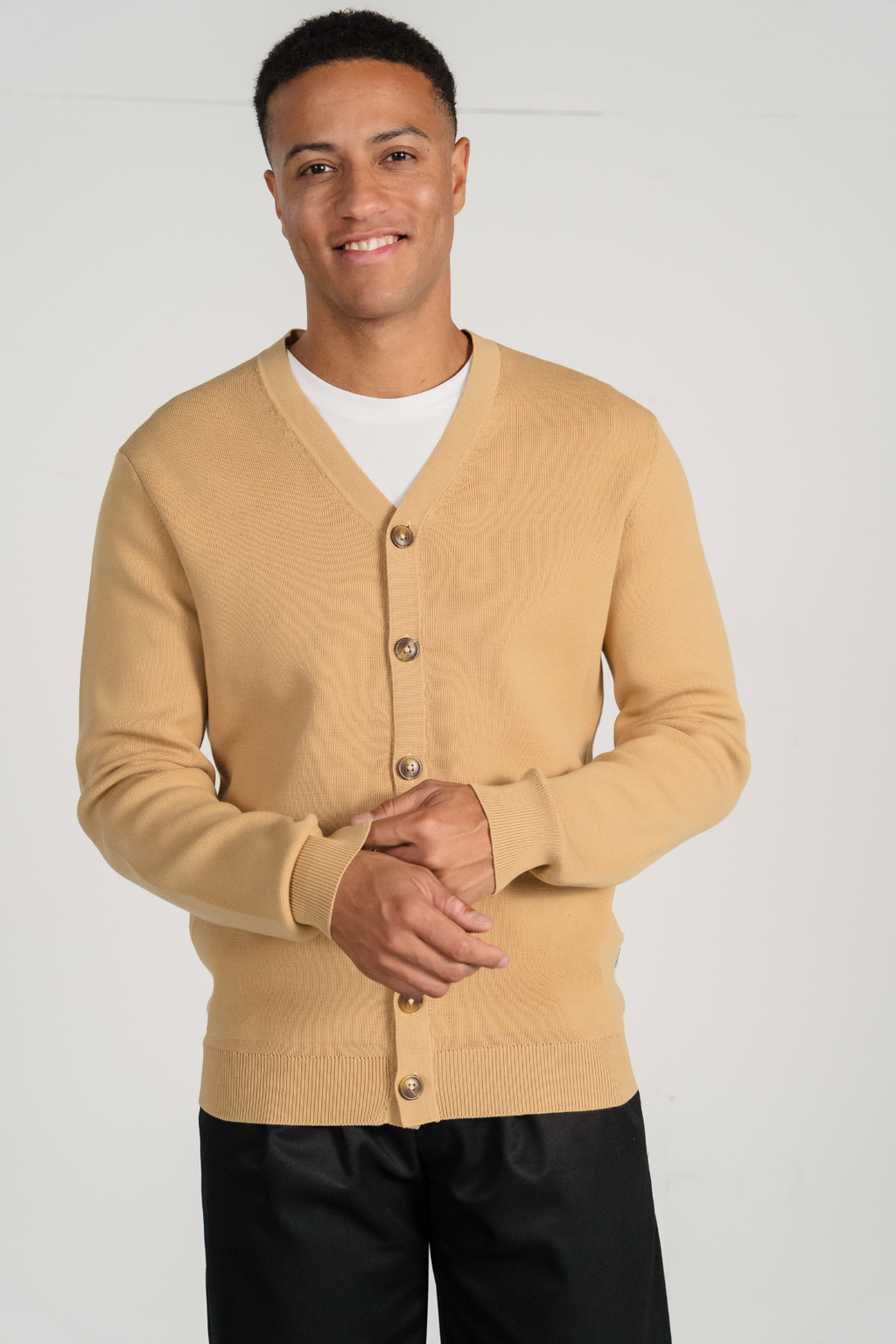 Milo Strik Cardigan - Sand