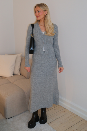 Nova Tie Blouse Knit - Grå