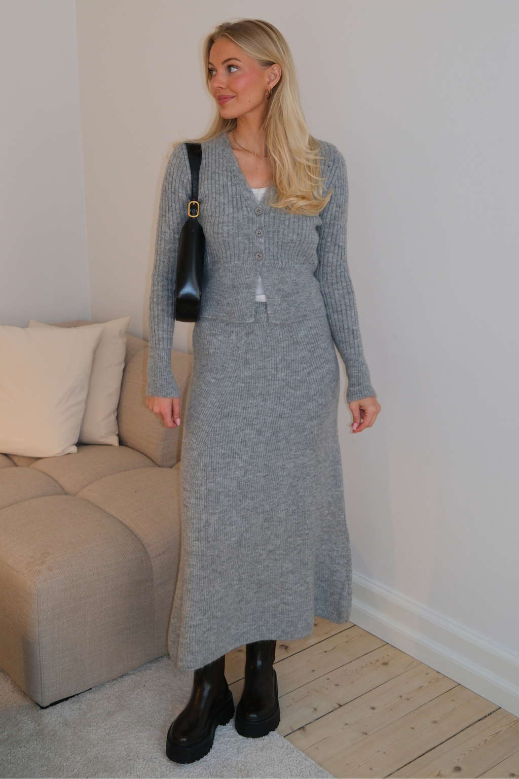 Nova Knit Skirt - Grå