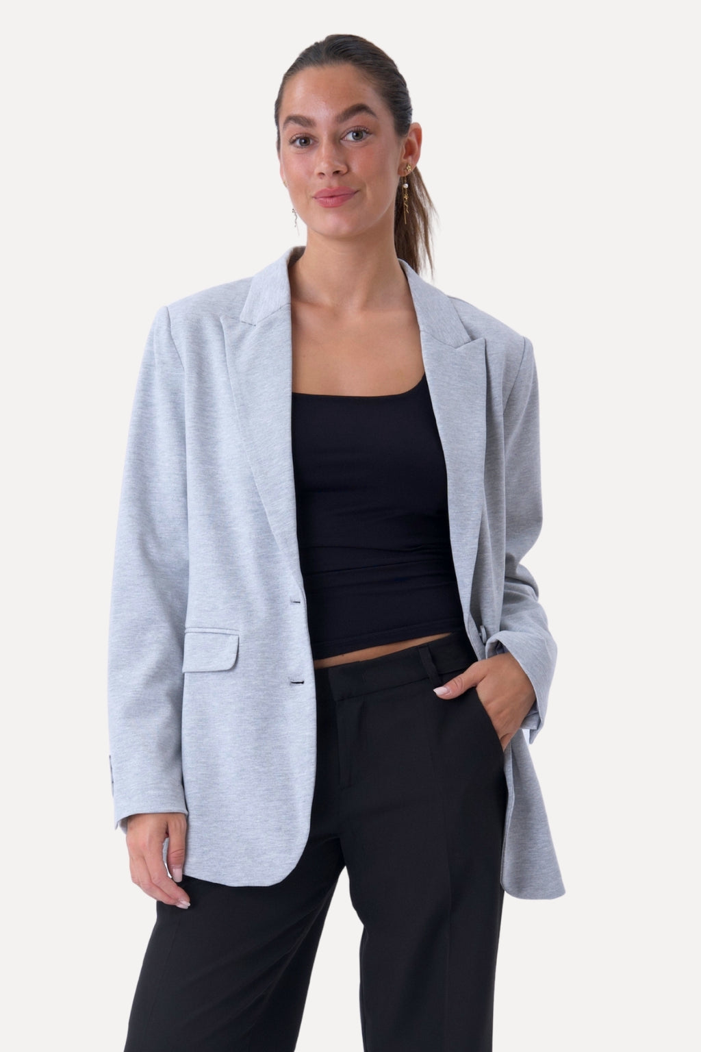 Klassisk fit Blazer - Lysegrå