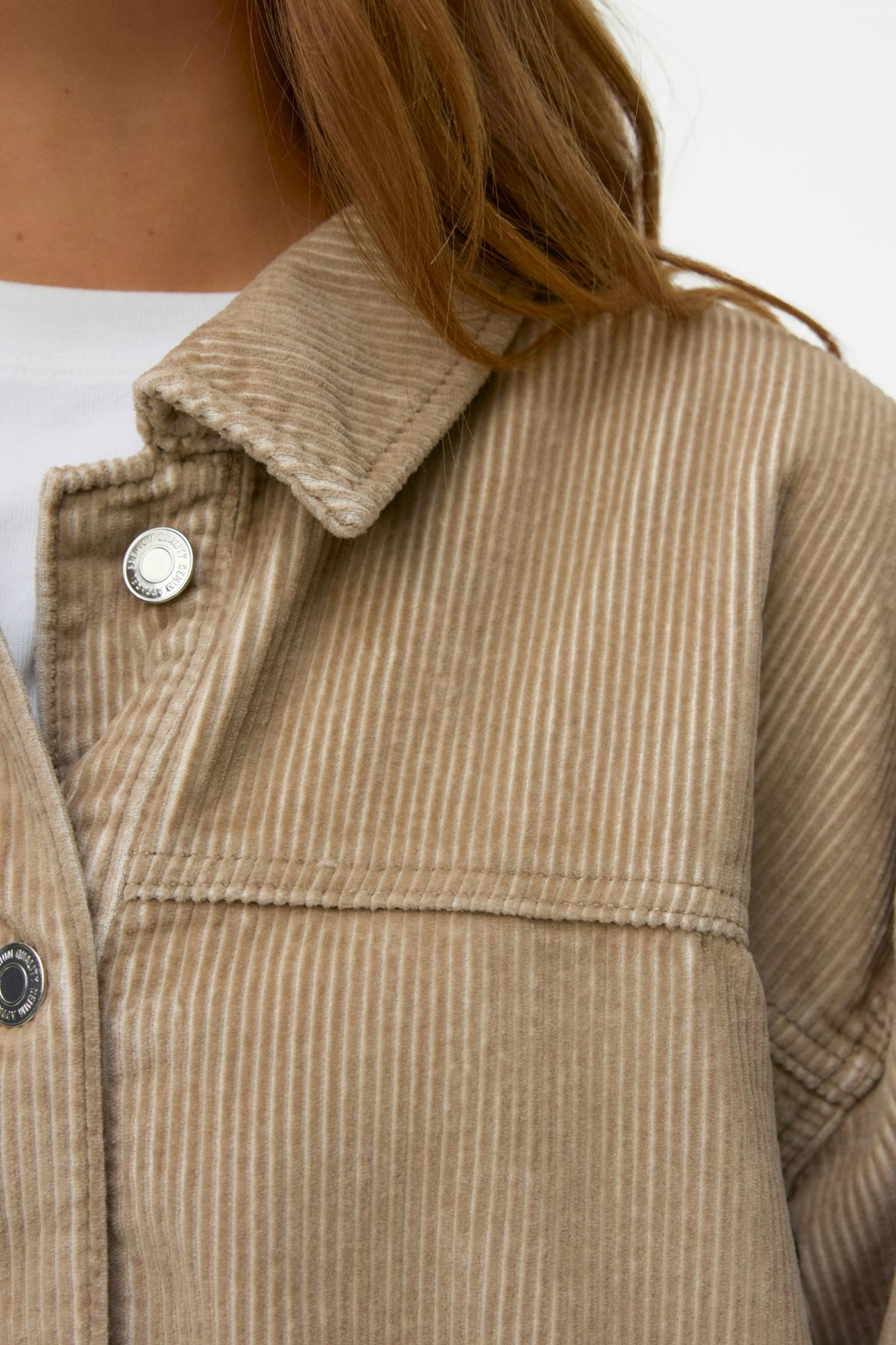 Jamie Corduroy Shacket - Silver Mink