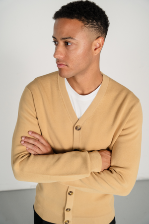 Milo Strik Cardigan - Sand