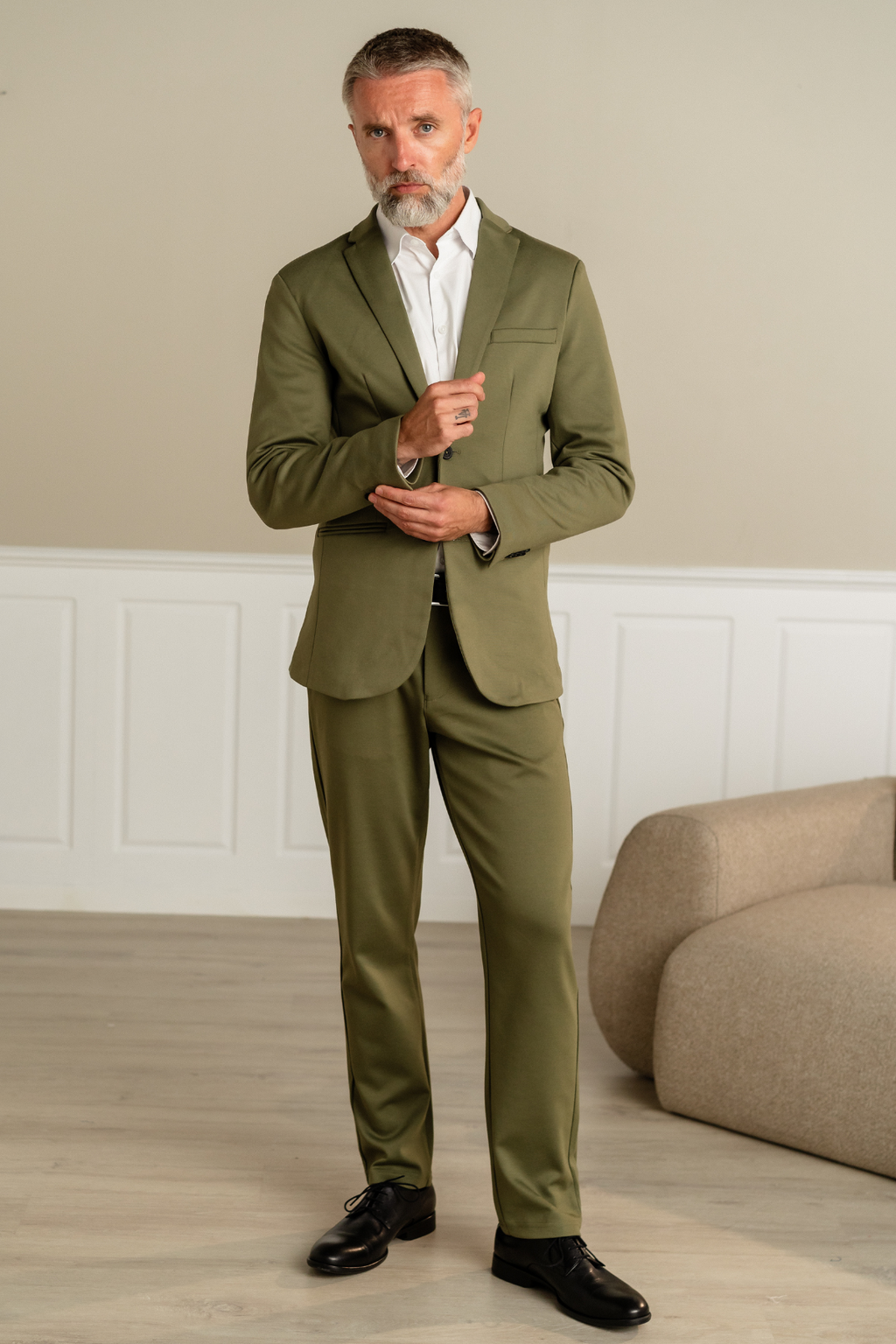 Det Originale Performance Jakkesæt Regular fit - (Oliven)