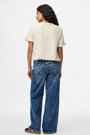 Lydia Frill Knit Cardigan - Birch