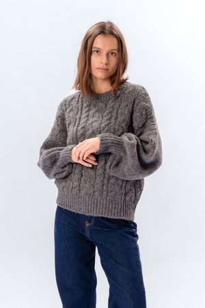 Emma Cable Knit - Grå