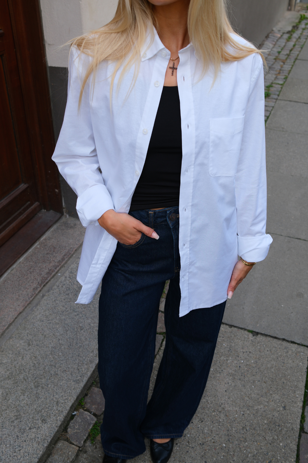 Boyfriend Oxford Skjorte - Hvid