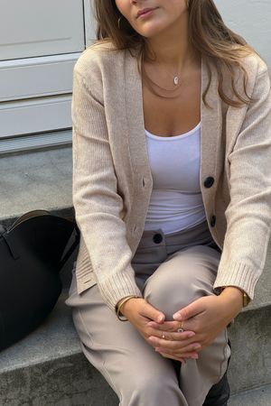 Strikket Cardigan - Beige