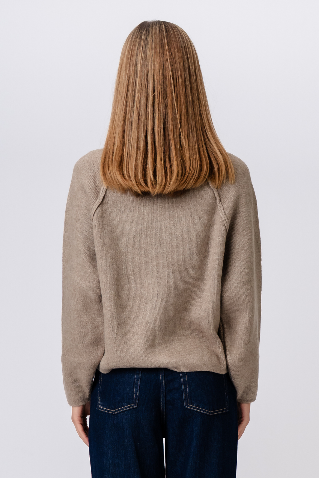 Selma Strik med Lynlås - Beige