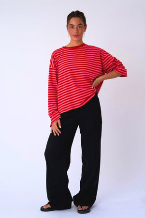 Cleo Bluse - Rød/Pink