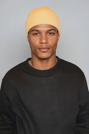 Knitted Beanie - Mørk Beige