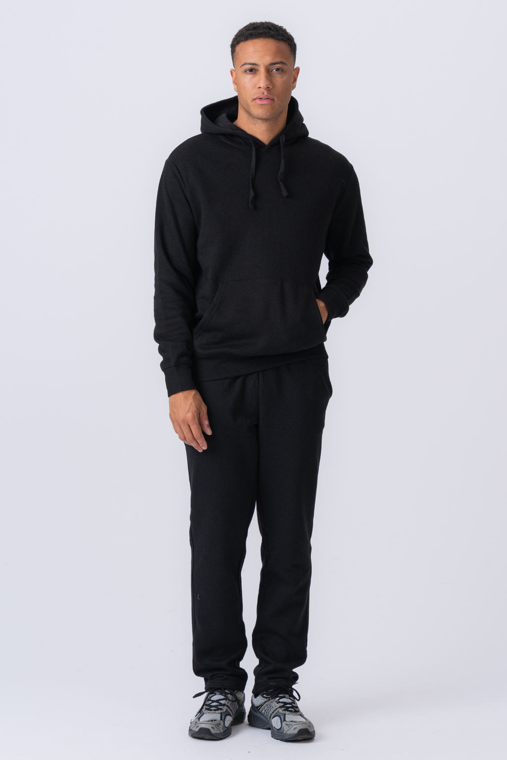 Essential Hooded Sweatset - Sort