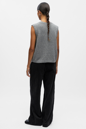 Ivona S/L Knit Vest - Medium Grey Melange