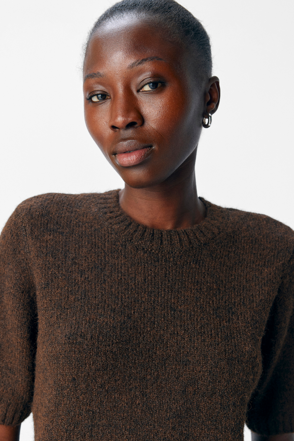 Aggia Kortærmet Strik Pullover - Sælbrun
