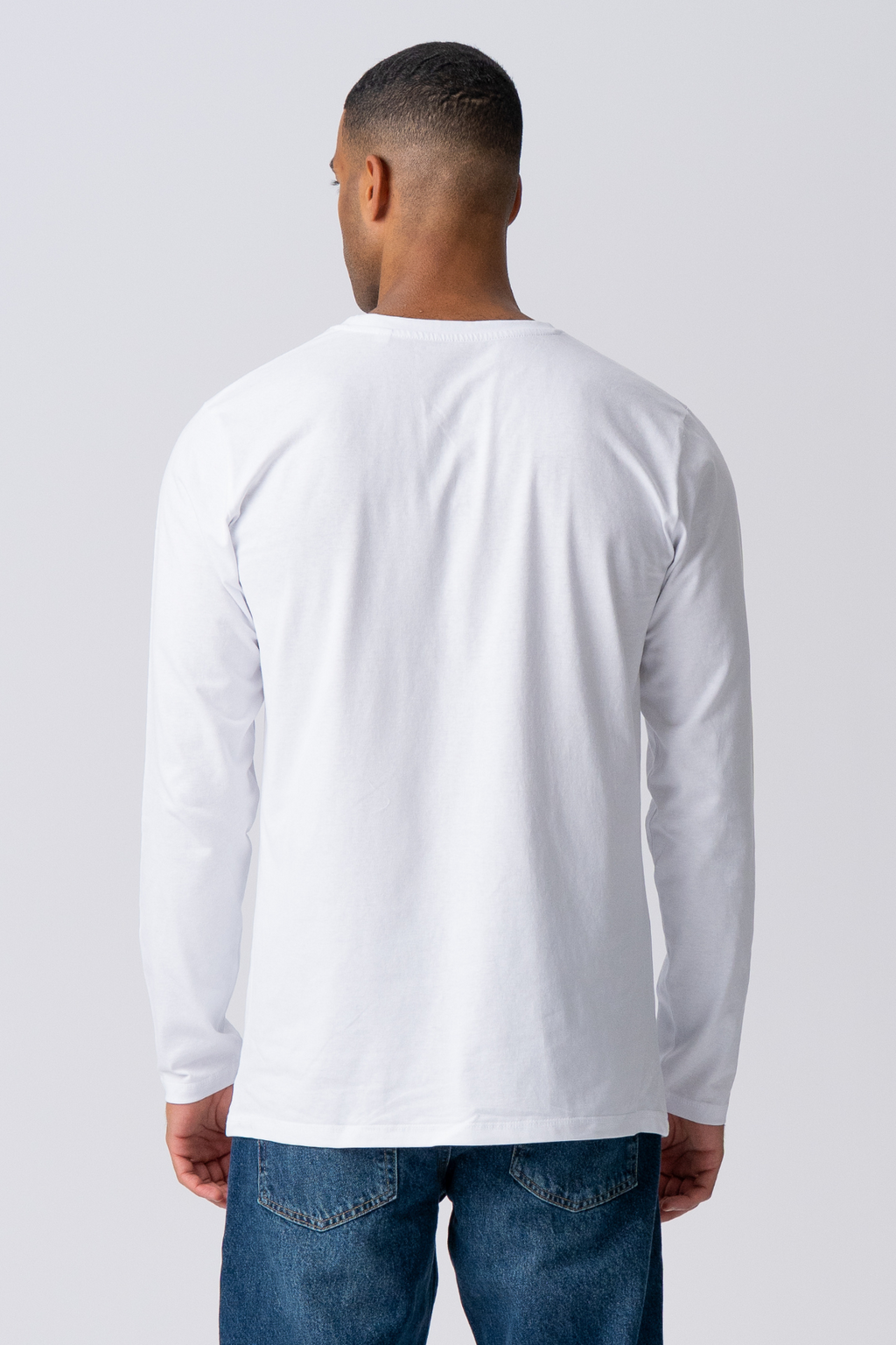 Basic Langærmet T-shirt - Hvid