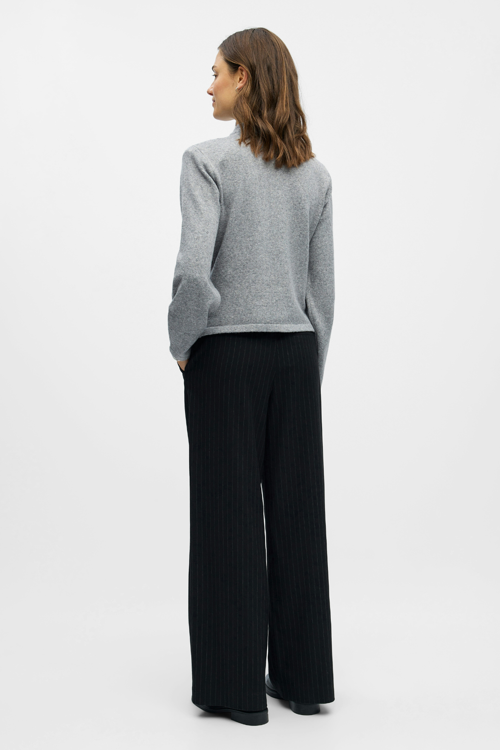 Zari Strik Cardigan - Medium Grey Melange