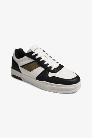 Classic Sneaker - White/Black/Khaki