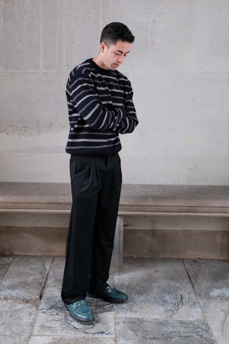 Striped Sweater - Mørkeblå