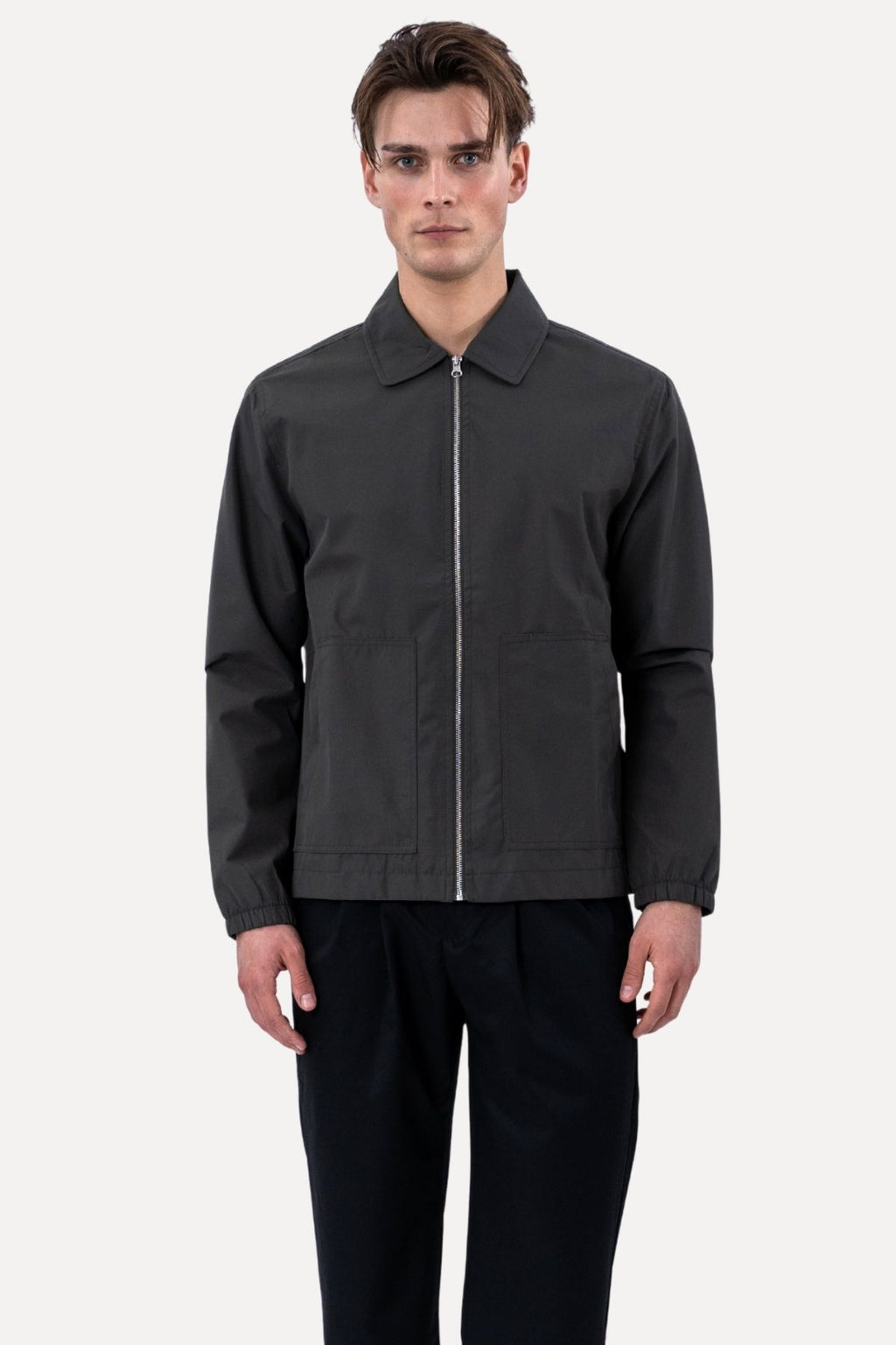 Short Zip Jacket - Grå