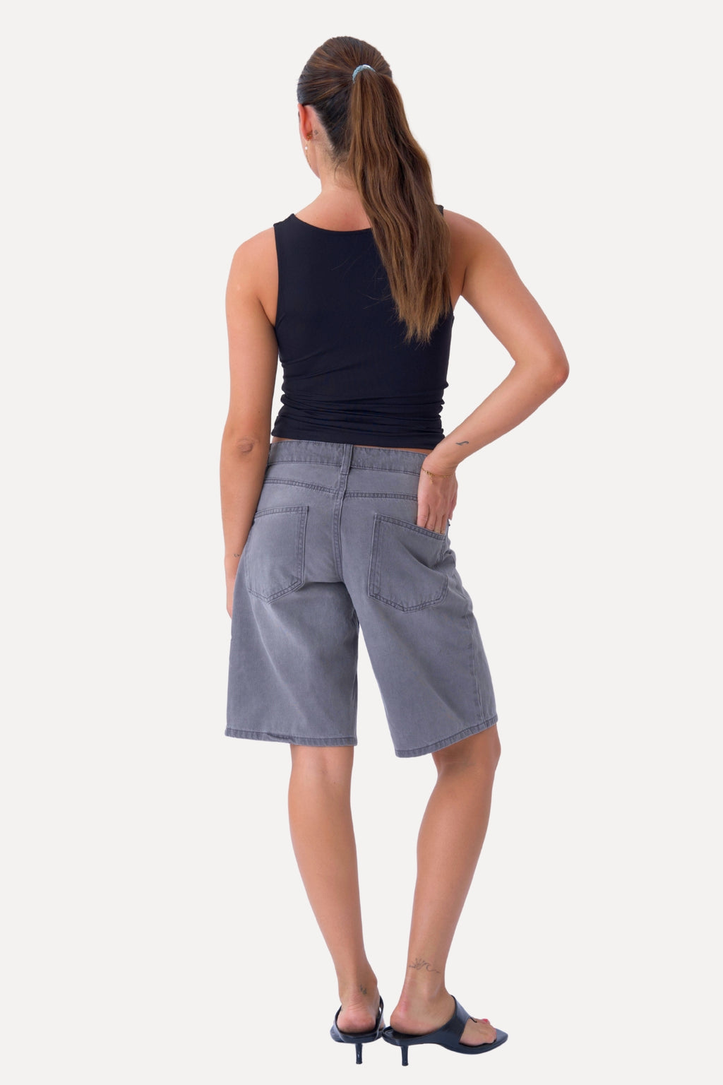 Denim Shorts - Grå