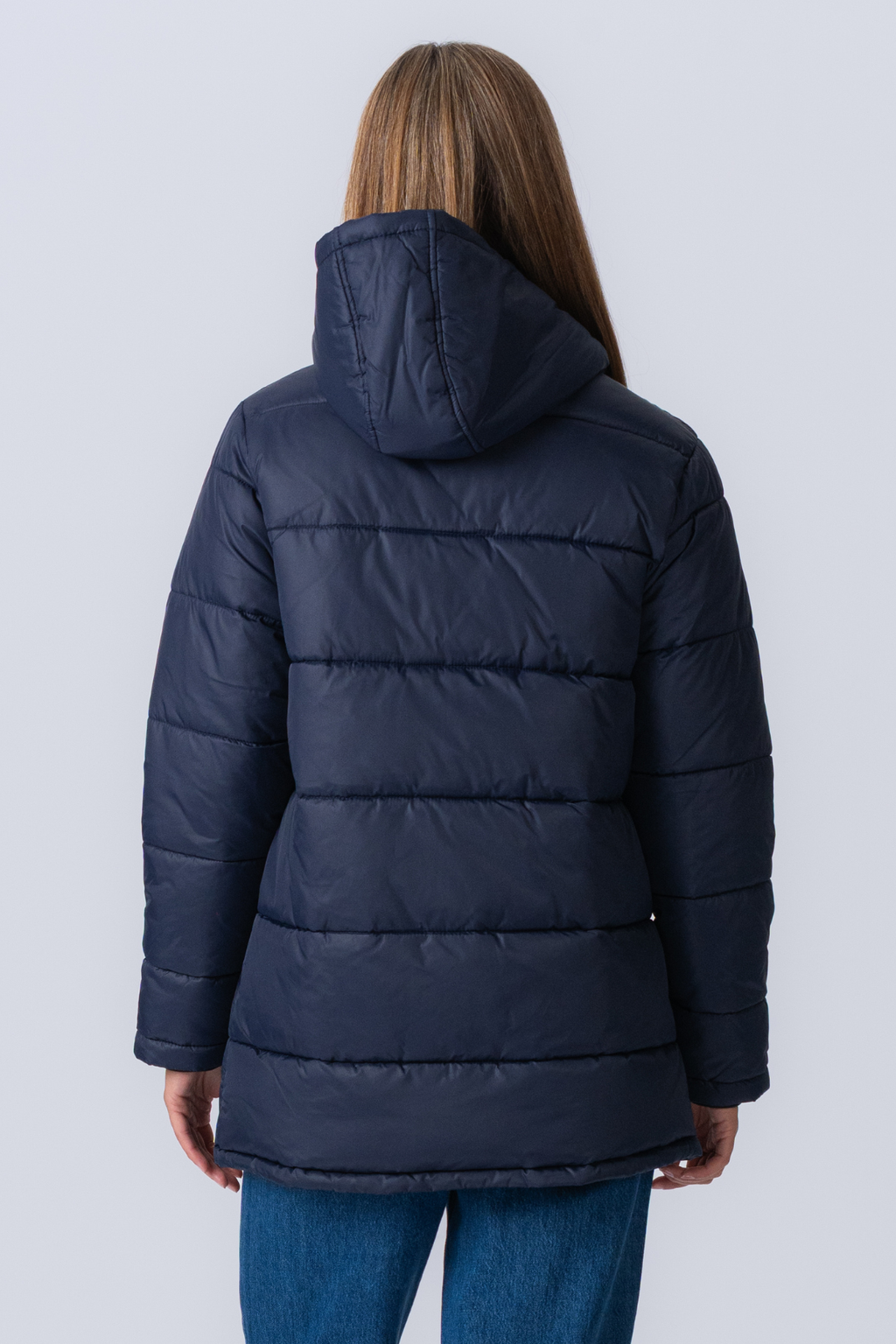 Lang Puffer Jakke - Navy