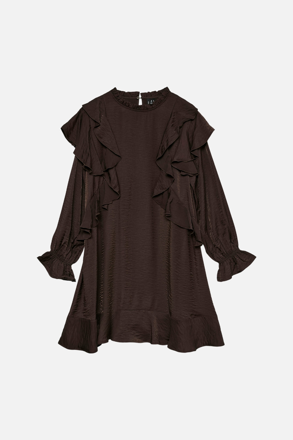 Lizzi Kort Flounce Kjole - Chokoladekage