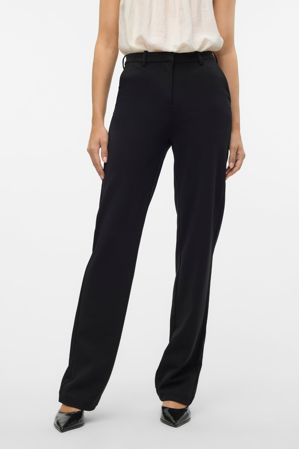 Zamira Slim Straight Pants - Sort