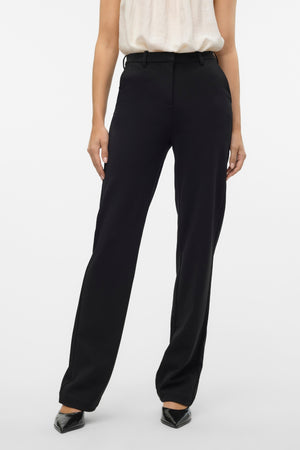 Zamira Slim Straight Pants - Sort