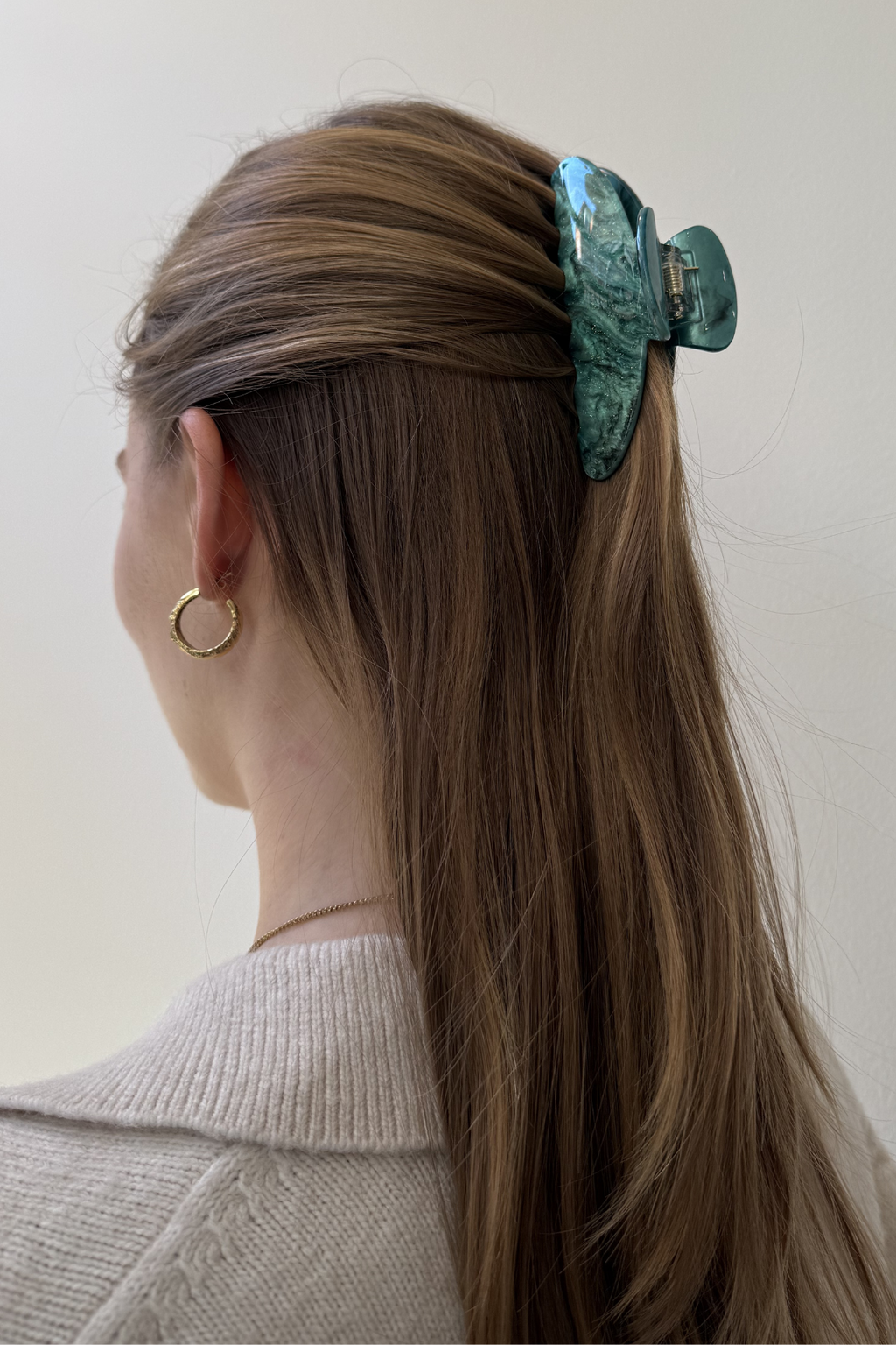 Hårklemme - Agate Grøn