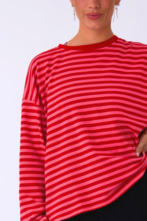Cleo Bluse - Rød/Pink