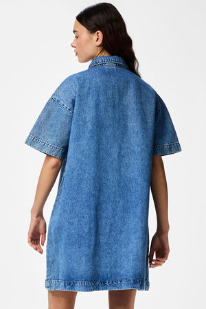 Sky A-Shape Denim Kjole - Medium Blue Denim