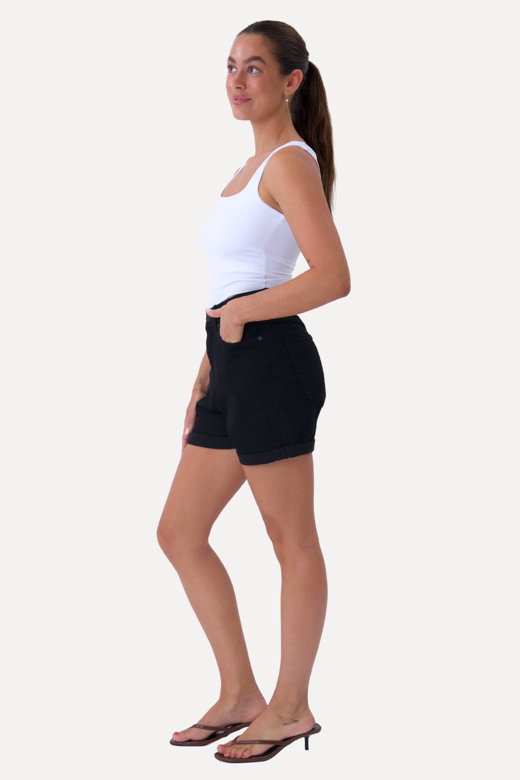 De Originale Performance Denim Shorts - Sort Denim (Kvinde)